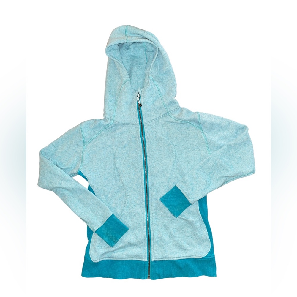 Lululemon teal terry hoodie women’s Sz 6 hooded scuba